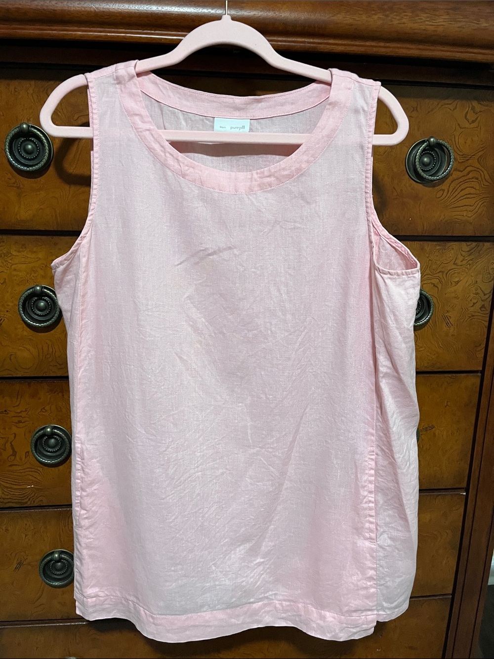 J. Jill Soft Blush Sleeveless Tank Top with pockets